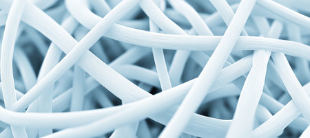 Abstract Blue and White Network Texture Representing Interconnectedness, Technology, and Data Flowの素材