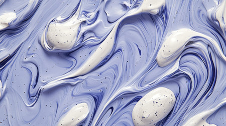 Abstract Serenity Soft Swirls of Lilac and White Paint, Creating an Artistic Texture Background.の素材