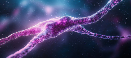 Glowing Neuron Network A 3D Illustration of Human Brain Activity, Intelligence, and Mental Healthの素材