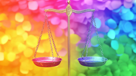 Scales Of Justice, Legal System, Law And Order, Legal Background, Bright Colors, Abstractの素材