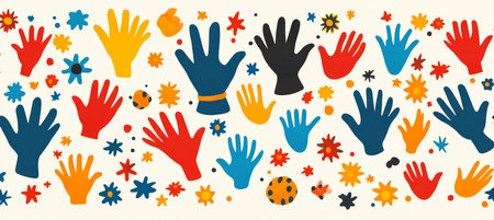 Supporting Hands, Diverse Background Uplifting Imagery for Community, Unity, and Social Servicesの素材