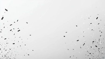 Black and White Confetti Explosion on a Clean Background, Celebration and Party Atmosphereの素材