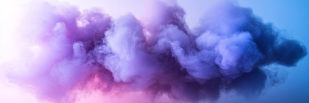 Dreamy Lavender and Blue Smoke Cloud on Gradient Perfect for Backdrops, Websites, or Art Projectsの素材