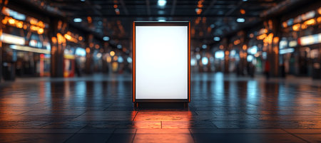 Sleek Cityscape Background With Glowing Blank Billboard, Perfect For Advertisement Integrationの素材