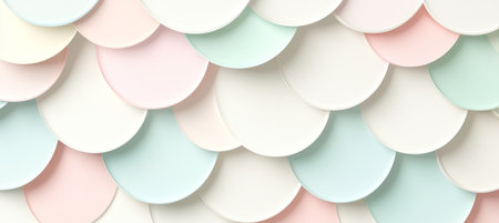 Pastel Overlapping Circle Design. Abstract Background with Bokeh Effect and Copy Spaceの素材