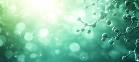 Soothing pastel green abstract medical background, slightly blurred for a calming effect.の素材