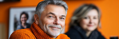 Remembering Shared Moments A Senior Gazes at Family Photo, Evoking a Flood of Warm Memoriesの素材