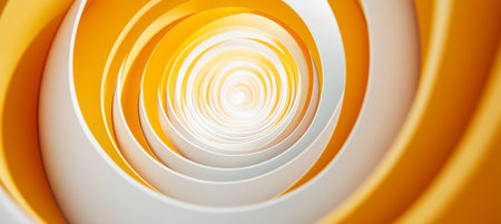 Abstract Bright Orange Swirls Create Spiraling Tunnel Illusion With Room For Copy Space.の素材