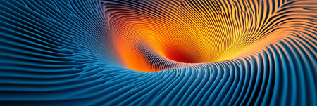 Abstract Background, Colorful Swirling Ribbons With Depth, Leaving Room For Text Overlay.の素材