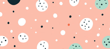 Cheerful Polka Dot Pattern Background with Muted Pastels and Copy Space for Text or Designの素材