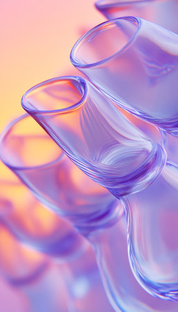 Abstract Background, Transparent Overlapping Shapes, Pastel Colors, Modern Digital Artの素材