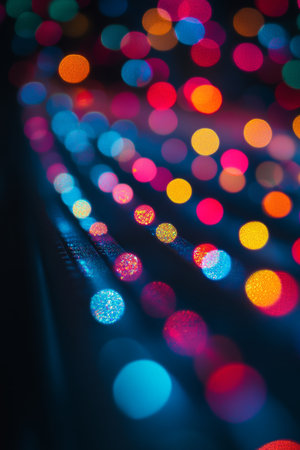 Abstract Background With Defocused Colorful Bokeh Lights, Representing Modern Media And Broadcastingの素材