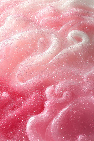 Romantic Swirling Pink and Red Gradient Background with Sparkling Glitter Accents, Abstract Designの素材