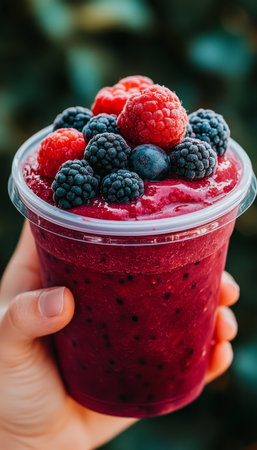 Refreshing Berry Smoothie, a Perfect Blend of Deliciousness and Healthy Living in Every Sip.の素材