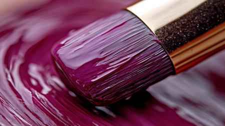 Deep Plum Nail Polish Application, Vibrant Color, Macro Photography, Luxury Beauty, Nail Careの素材