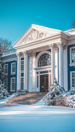 Majestic Winter Palace, Saint Petersburg, Russia on a Sunny Winter Day Historical Landmark.の素材