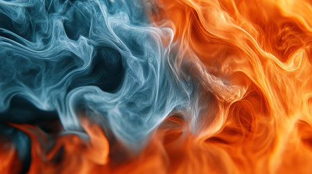 Dynamic Flowing Smoke Abstraction, Abstract Colorful Background Design with Wavy Swirlsの素材
