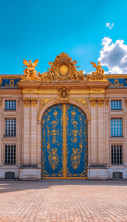 Golden Gate, Palace of Versailles, France, European Architecture, Royal Palace, Travel Destinationの素材