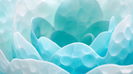 Abstract Flowing Design, Close Up of Textured, Patterned Layers in Shades of Blue and Whiteの素材