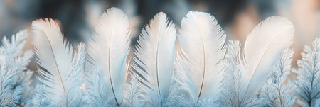 Soft Light Blue. Textured Feathers in a Delicate arrangement..Calming Macro for wellness Designs,89.の素材