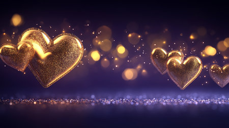 Dreamy Hearts Background for Valentine s Day With Twinkling Lights Romance Illustrationの素材