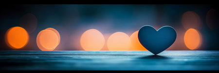 Soft Focus Heart Blur with Orange and Blue, Perfect Background for Valentine s Day Sentimentsの素材