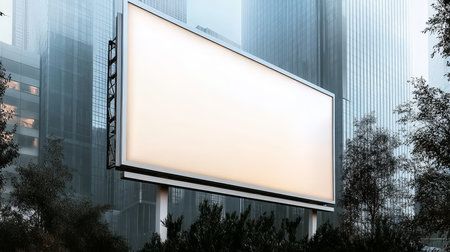 Empty Billboard Mockup, Urban Skyscraper Advertising, Business District Promotion, 881415823の素材