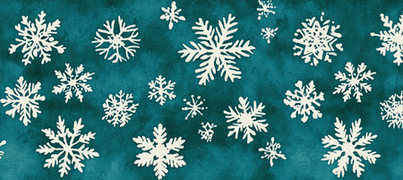 Watercolor Blue Background With Stylized Snowflakes, Winter Festive Texture, Christmas Backdropの素材