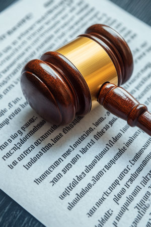 Law and Justice Concept, Judge Gavel on Legal Documents, Symbol of Law, Justice System Theme,の素材