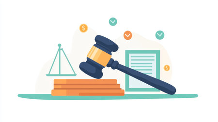 Legal Services Concept, Gavel And Legal Documents On Soft Focus Background, Justice And Lawの素材
