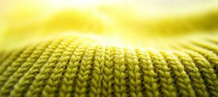 Macro Vibrant Green Knit Fabric Texture, Studio Lit, Intricate Stitches, Stock Photoの素材
