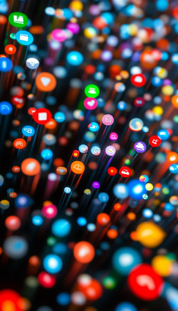 Colorful Bokeh Lights Background Abstract Texture In Dynamic, Vibrant Colors For Modern Conceptの素材