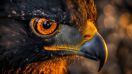 Eagle s Gaze. Detailed Close-Up. Amber Eye. Profile Shot. Majestic Bird. Stock Photography.の素材