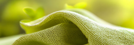 Close-up of Soft Green Knitted Fabric, Texture Background. Details of Green Knitted Wool Textureの素材