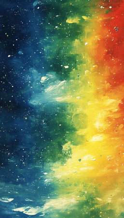 Colorful Blur and Starry Impression. Abstract Vibrant Design with Artistic Strokes Spectrum Style.の素材