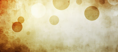 Golden Bokeh Lights on Distressed Watercolor Wash Background with Space for Your Text or Designの素材