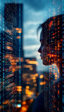 Woman, Artificial Intelligence, And The Impact Of Technology., In Today s Modern World.,の素材