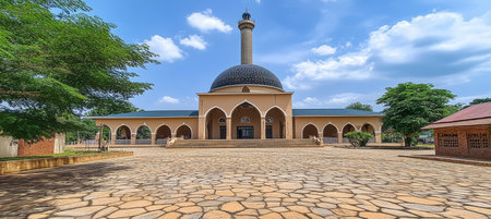 The National Mosque, a Beautiful Islamic Place Of Worship Located In The City Of Abuja, Nigeria.の素材