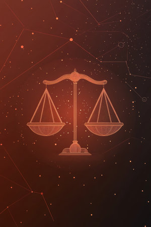 Scales Of Justice Symbol On Abstract Network Background, Legal Services, Law Theme Designの素材