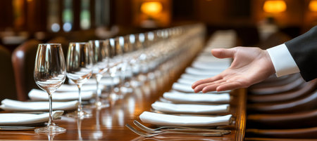 Empty Chair at a Formal Dinner Setting A Symbol of Absence and Longing in a Warm Ambianceの素材