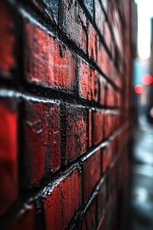 Close Up, Weathered Brick Wall Texture And Background, Space For Text Background, Bokehの素材