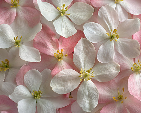 Pink And White Spring Blossom Background, Natural Light Floral Photography, High-Res Textureの素材