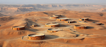 Masada National Park, ruins of an ancient fortress near the Dead Sea, Israel. Aerial Viewの素材