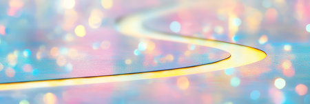 Golden pathway on colorful pastel toned background, logistics illustration, distribution network.の素材