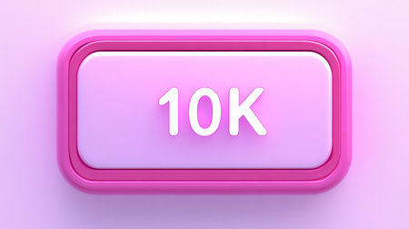 Pink Rectangular Button With 10K Text, Representing Social Media 10,000 Followers Milestoneの素材