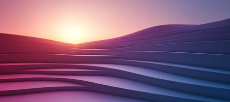 Abstract Layered Background, Sweeping Lines Design Transitioning From Royal Blue to Deep Magentaの素材