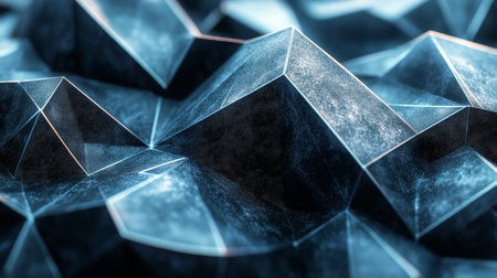 Abstract Background, Dark Blue Geometric Pattern, Textured Surface, Triangular Shapesの素材