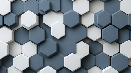 Modern Abstract Geometric Background, Blue and Gray Hexagon Pattern Texture. Subtle Bokeh Effectの素材