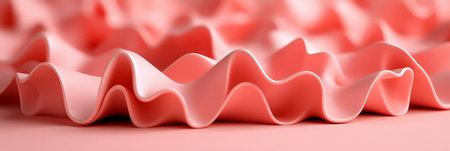 Abstract Background With 3D Wave Surface, Ripples And Curvy Organic Shape In Pastel Pinkの素材