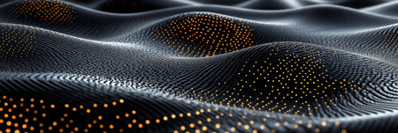 Abstract Wave Pattern A Striking Vector Graphic Deisgn with Metallic Accents and 3D Depthの素材